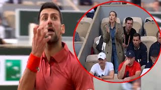 Novak Djokovic was spotted engaging in a tense conversation with his wife Jelena during French Open [upl. by Murry285]