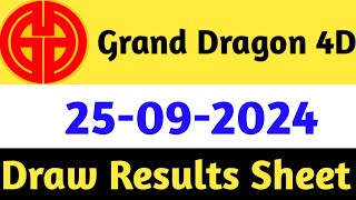 25092024 Grand Dragon Today 4D Results  4d Malaysia Live Today  Today 4d Result Live [upl. by Liartnod]