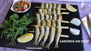 Sardinen am Spieß  Leckeres und sehr stilvolles Fischrezept [upl. by Persis288]