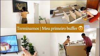 TERMINAMOS DE MONTAR OS MÓVEIS  MEU PRIMEIRO BUFFER TÃO LINDO  Planta nova para sala [upl. by Hope]