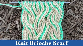 Knit TwoColour Brioche Scarf  How to Knit BiColoured Brioche Scarf  Brioche Knitting [upl. by Kapoor]