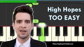 Panic At The Disco High Hopes Right Hand Slow Easy Piano Tutorial  Notes [upl. by Turtle55]