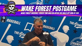 Wake Forest Baseball Coach Tom Walter after the ECU walk off win over the Demon Deacons [upl. by Tonye]