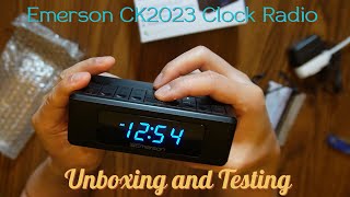 Emerson CK2023 Clock Radio Unboxing and Review [upl. by Flory]