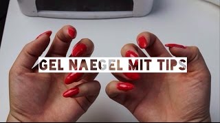 Wie mache ich Gelnägel mit Tips  Tutorial [upl. by Anwahsak]