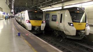 Thameslink Class 700s Departing London St Pancras International 08118 [upl. by Nylsor646]