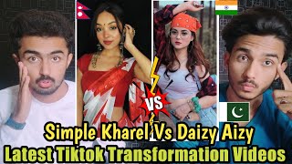 Pakistani Reaction On Indian TIKTOK Daizy Aizy VS Nepali Simple Kharel TIKTOK REACTION  PsycoooBoys [upl. by Mahalia]