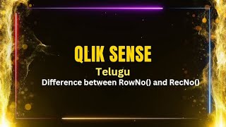 Qlik Sense interview Questions in Telugu  Difference between Row No and Rec No function [upl. by Neirbo]