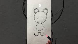 How to draw teddy bear with number 8 [upl. by Katerine928]