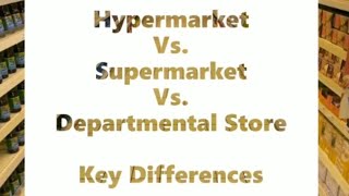 Hypermarket vs Supermarket vs Departmental Store Key differences [upl. by Sabec177]