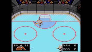 NHL 94 Genesis Canucks vs Bruins [upl. by Aridnere]