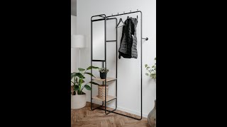 Kompaktgarderobe quotWickquot schwarzes Metall 100 x 185 cm [upl. by Debee]