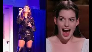 Anne Hathaway belts out Queens Somebody To Love at Broadways Kamala Harris rally [upl. by Darken]