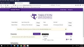 How to Use Your Schedule Planner in myGateway at Tarleton State University [upl. by Atival573]