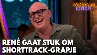 René gaat helemaal stuk om grapje Johan over shorttrack  VANDAAG INSIDE [upl. by Thorwald]