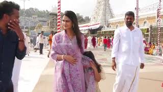 Allu Arjun Daughter Allu Arha Funny Moments With Sneha Reddy At Tirumala Temple [upl. by Atteugram]