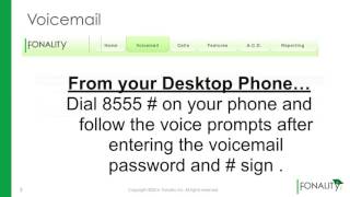 Fonality  Control Panel  Voicemail [upl. by Ahsatsana]