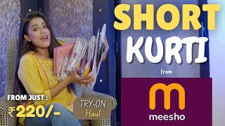 All new SHORT KURTI haul from MEESHO 💖  Latest Collection  Tryon  Honest Review  gimaashi [upl. by Deni]