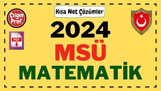 2024 MSÜ MATEMATİK PDF  2024 MSÜ Matematik Soru Çözümleri 120 [upl. by Lede]