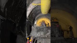 Pipe roof work in tunnel  Tunnel work  railway tunnel [upl. by Seldan]