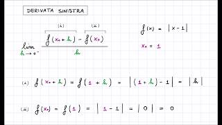 Derivata Prima Destra e Sinistra di una Funzione in un suo Punto utilizzando la Definizione [upl. by Aisemaj]