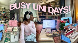 study vlog ☁️ busy uni days productive study tips student success at london college 2024 [upl. by Grati486]