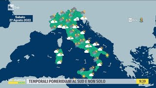 Il meteo temporali pomeridiani al sud e non solo  Unomattina estate  26082022 [upl. by Winson]