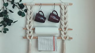 DIY MACRAME ORGANIZER for kitchen  bathroom  jewelry holder  Easy beginner wall hanging tutorial [upl. by Aaberg]