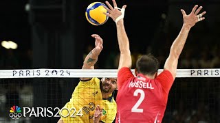 Team USA mens volleyball rolls into semifinals with win over Brazil  Paris Olympics  NBC Sports [upl. by Eudoca]