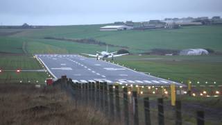 Flybe SAAB 340 landing at Kirkwall Airport Orkney [upl. by Claudette]