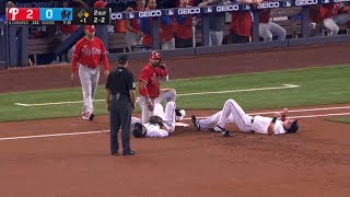 Bryce Harper Steals Home After Two Marlins Collide [upl. by Etteluap]