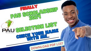 PAU Scholarship 20232024 Results PAUSTI Selection list [upl. by Gibert183]