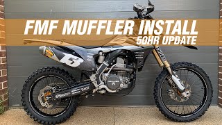 Honda CRF250R enduro conversion 50hr update FMF muffler install [upl. by Rabjohn296]