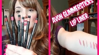 Avon Glimmersticks Lip Liner  Swatched [upl. by Ardnu]