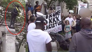 Confederate statue toppled by protesters in North Carolina [upl. by Georgi]