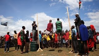 Maasaiwarrior style high jump in Africa [upl. by Eseilenna]