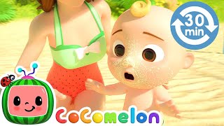 30 MIN LOOPED  The Beach Song  CoComelon  for Kids  Sing Along With Me  Baby Learning Songs [upl. by Nahsrad]