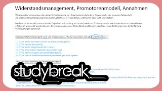 Widerstandsmanagement Promotorenmodell Annahmen  Enterprise Transformation [upl. by Honeyman]