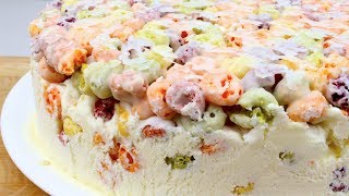 Rainbow crunch ICE CREAM CAKE 3 Ingredients [upl. by Glenda]