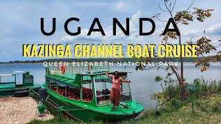 Uganda  Kazinga Channel Boat Cruise  Queen Elizabeth National Park [upl. by Pence274]