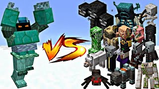 MINECRAFT ALL MOBS VS PRISMARINE WATCHER FIGHTMINECRAFT MOB BATTLE [upl. by Ayotahc135]