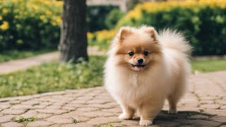 The Unexpected Charm of Beige Pomeranian Spitz Puppys Summer Stroll [upl. by Katharyn]