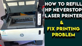 How To Refill HP Neverstop Laser Printer amp Fix Printing Problem  Toner Kit Catridge 103A  LT HUB [upl. by Ellenod]