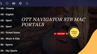 OTT NAVIGATOR STB MAC PORTALS  STBEMU CODES [upl. by Elna]