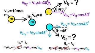 Physics 10 Momentum and Impulse 27 of 30 2D Collision Ex1 [upl. by Nomar267]