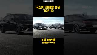 국산차 판매량 순위 TOP 10 top10 [upl. by Gnauq]