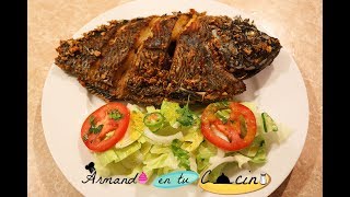 Mojarra Frita Al Mojo de Ajo con Ensalada y Vinagreta [upl. by Salkin]