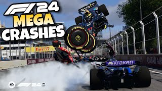 F1 24 MEGA CRASHES [upl. by Liza]