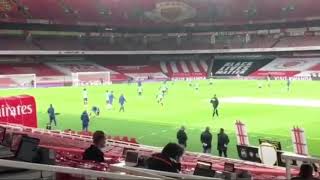 Arsenal players warm up to Thomas Partey song by Donaeo [upl. by Hadley652]