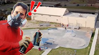 Spray Painting This Entire Skatepark Wall with Giant Artwork [upl. by Eesyak]